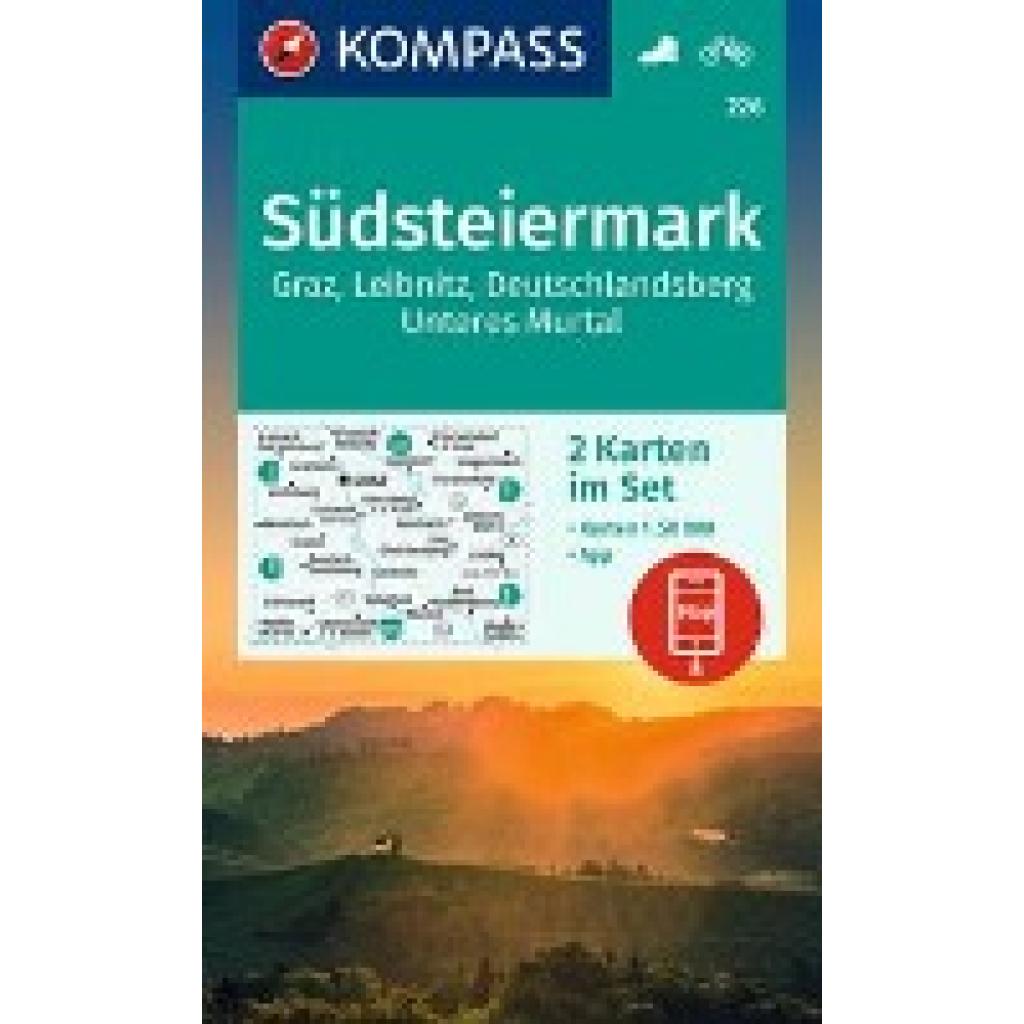 KOMPASS Wanderkarten-Set 226 Südsteiermark, Graz, Leibnitz, Deutschlandsberg, Unteres Murtal (2 Karten) 1:50.000