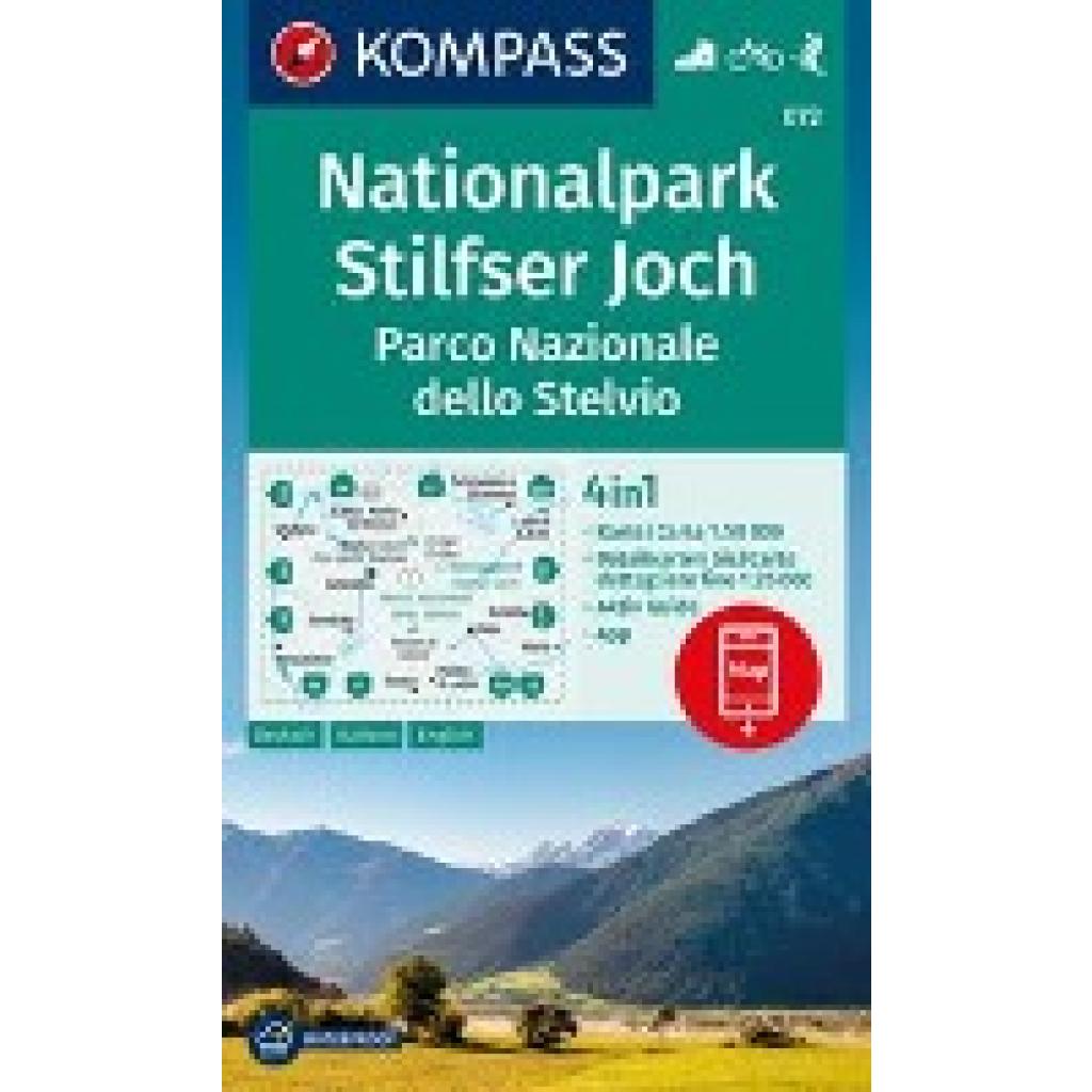 KOMPASS Wanderkarte 072 Nationalpark Stilfser Joch / Parco Nazionale dello Stelvio 1:50.000