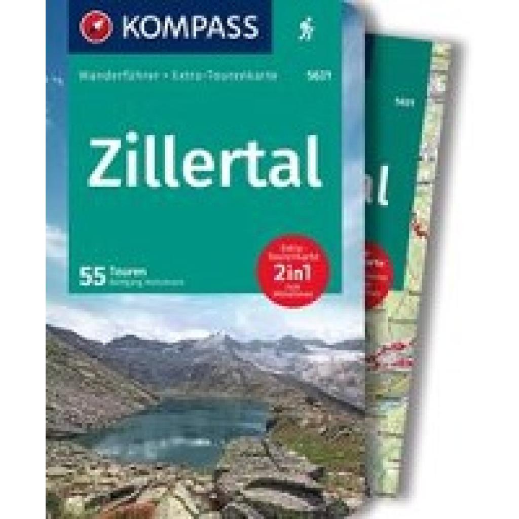 Heitzmann, Wolfgang: KOMPASS Wanderführer Zillertal, 55 Touren: mit Extra-Tourenkarte