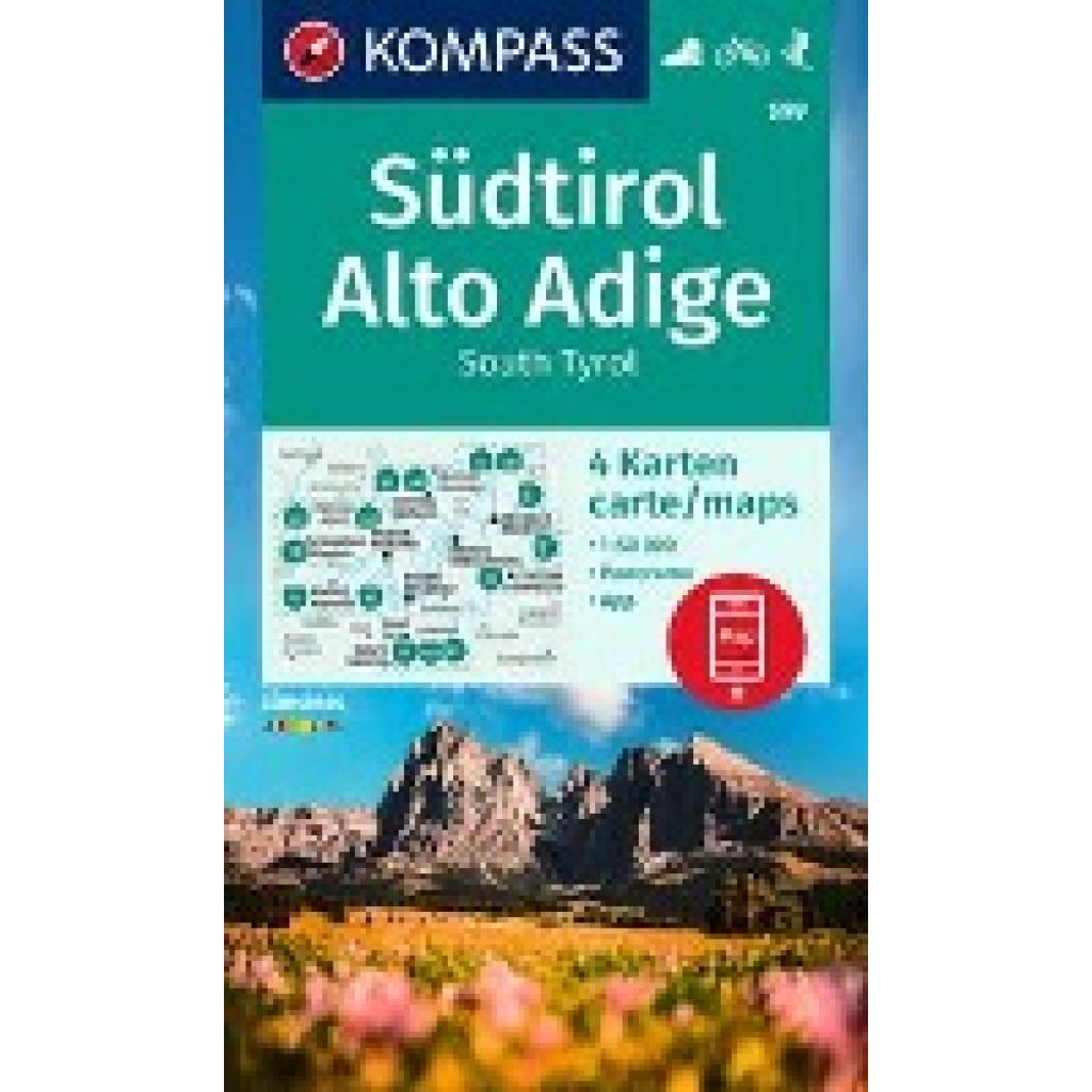 KOMPASS Wanderkarten-Set 699 Südtirol, Alto Adige, South Tyrol (4 Karten) 1:50.000