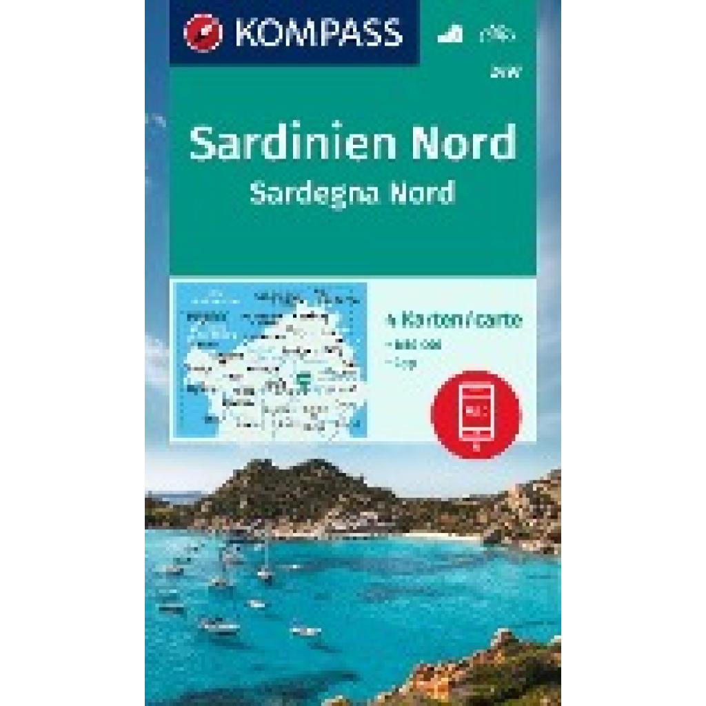 9783991217282 - KOMPASS Wanderkarten-Set 2497 Sardinien Nord   Sardegna Nord (4 Karten) 150000 Karte (im Sinne von Landkarte)