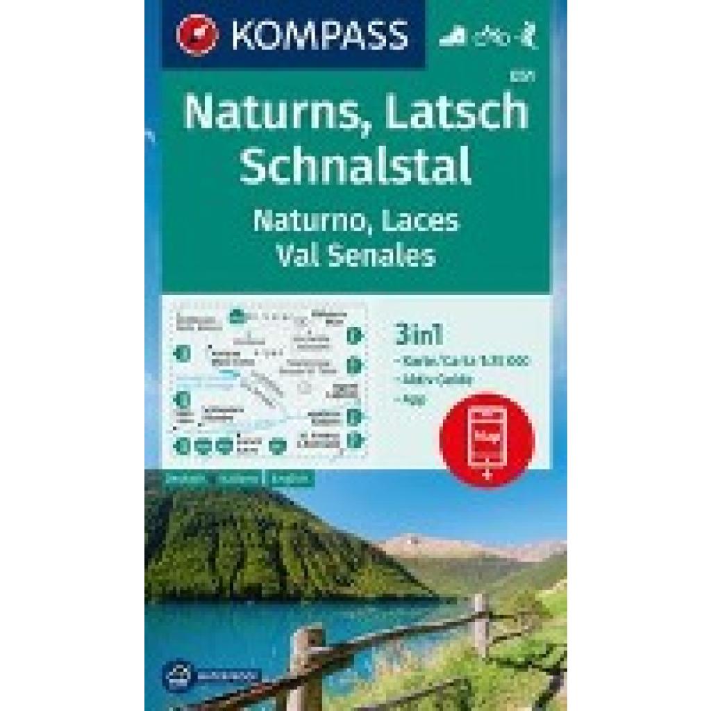 KOMPASS Wanderkarte 051 Naturns, Latsch, Schnalstal / Naturno, Laces, Val Senales 1:25.000