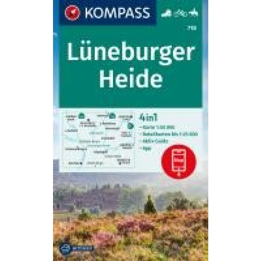 KOMPASS Wanderkarte 718 Lüneburger Heide 1:50.000