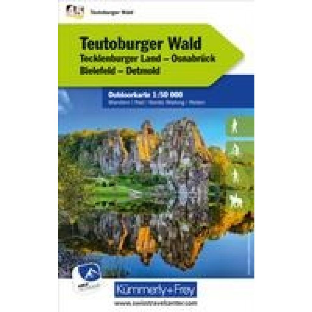 Teutoburger Wald Tecklenburger Land, Osnabrück, Bielegeld, Detmold Nr. 45 Outdoorkarte Deutschland 1:50 000