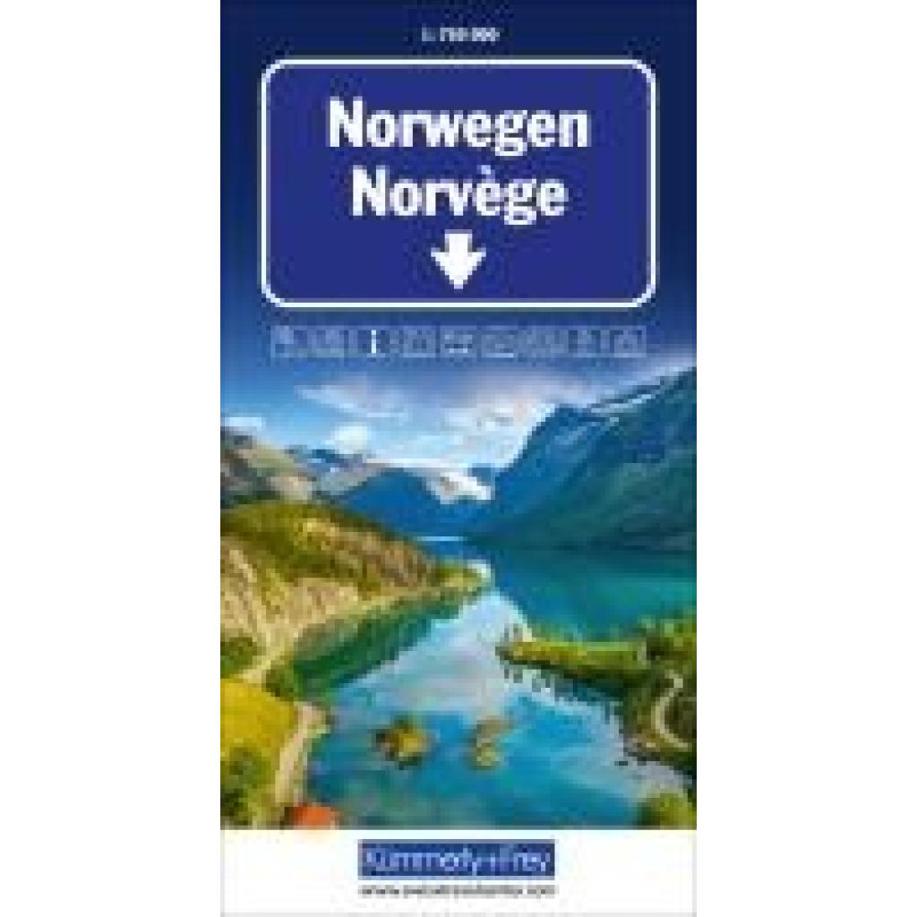 Norwegen Strassenkarte 1:750 000