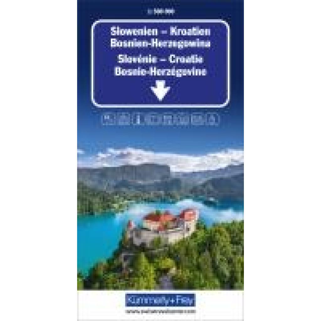 Kümmerly+Frey Strassenkarte Slowenien, Kroatien, Bosnien-Herzegowina 1:500.000