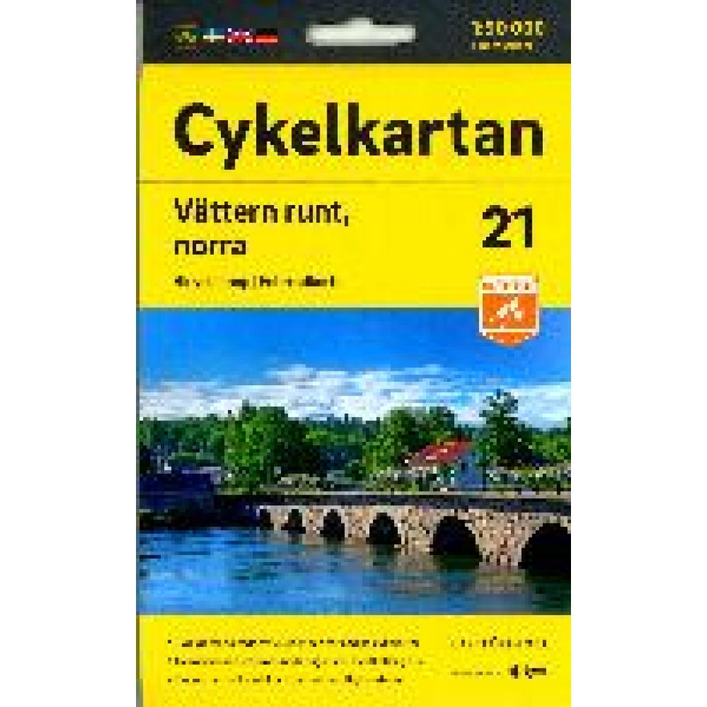 Cykelkartan Blad 21 Vättern runt, norra delen 1:90000