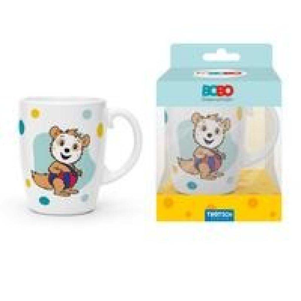 Trötsch Bobo Siebenschläfer Kindertasse blau Geschenktasse aus Porzellan