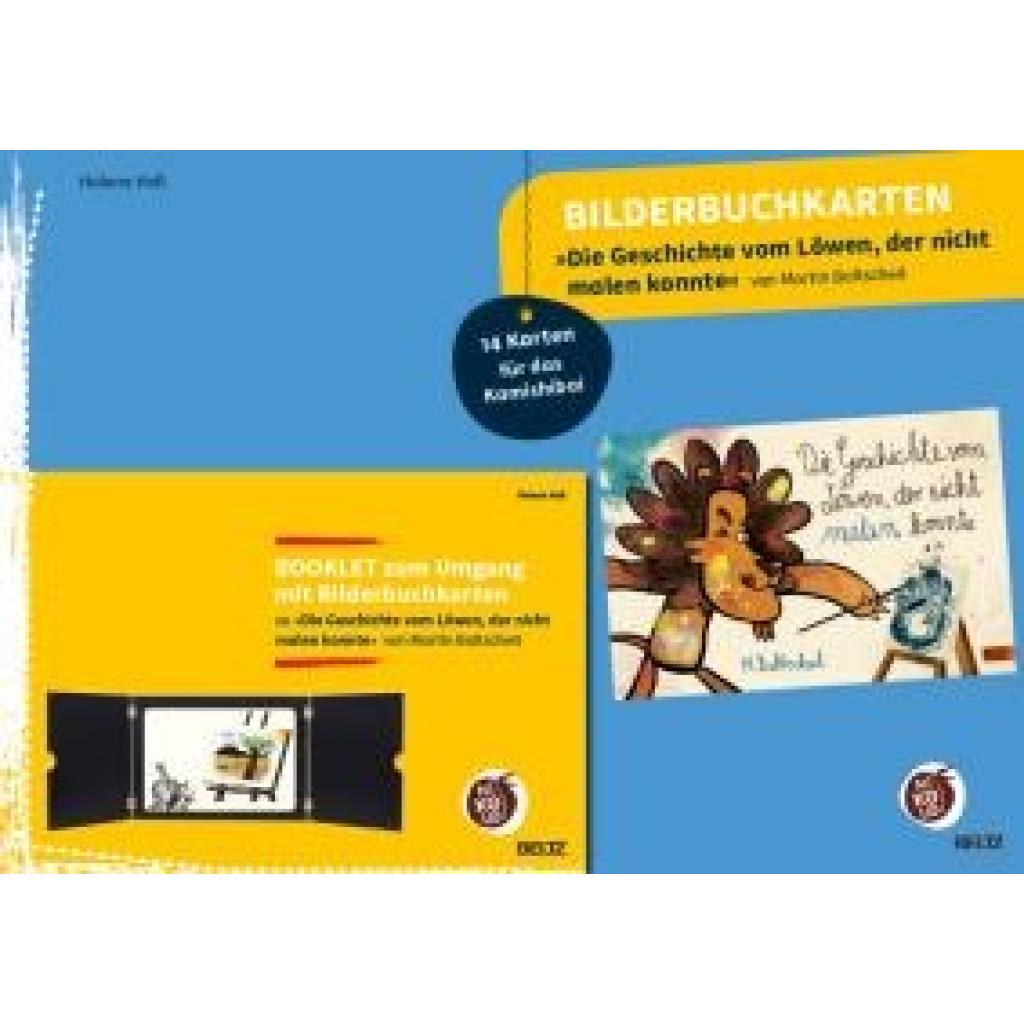 Heß, Helena: Bilderbuchkarten 'Die Geschichte vom Löwen, der nicht malen konnte' von Martin Baltscheit