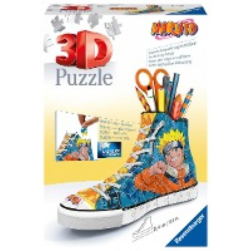 Ravensburger 3D Puzzle 11543 Sneaker Naruto - Praktischer Stiftehalter - 108 Teile - Schreibtisch-Organizer für Kinder a