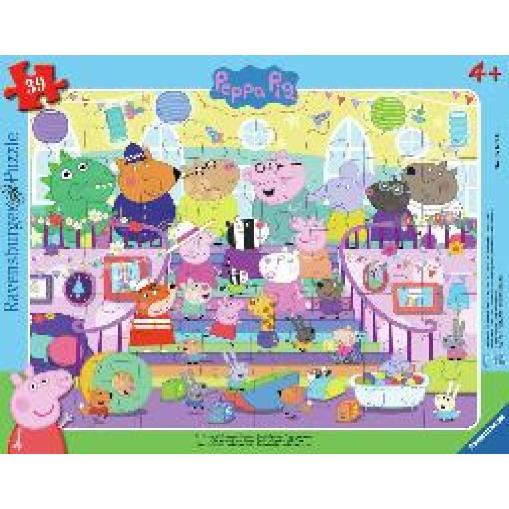 Ravensburger Kinderpuzzle 05699 - Familienfest mit Peppa und Freunden - 39 Teile Peppa Pig Rahmenpuzzle für Kinder ab 4 