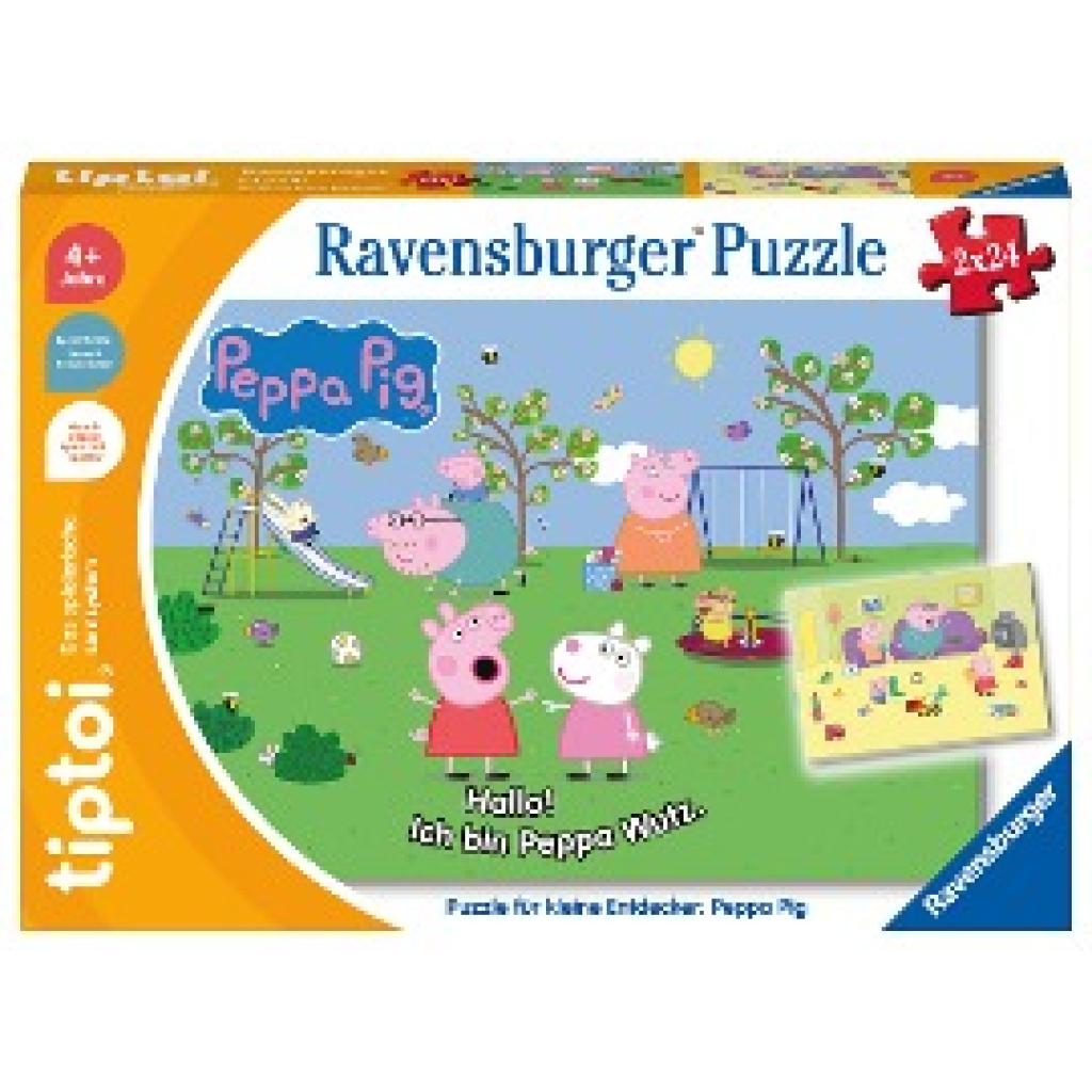 Ravensburger tiptoi Puzzle 00163 Puzzle für kleine Entdecker: Peppa Pig, Kinderpuzzle für Kinder ab 4 Jahren, Peppa Pig 