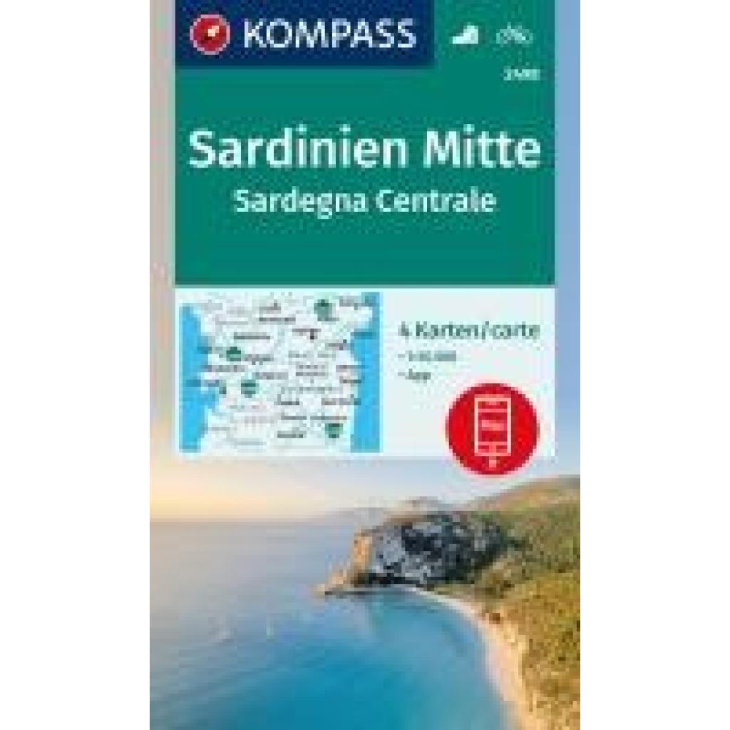 9783991540748 - KOMPASS Wanderkarten-Set 2498 Sardinien Mitte   Sardegna Centrale (4 Karten) 150000 Karte (im Sinne von Landkarte)