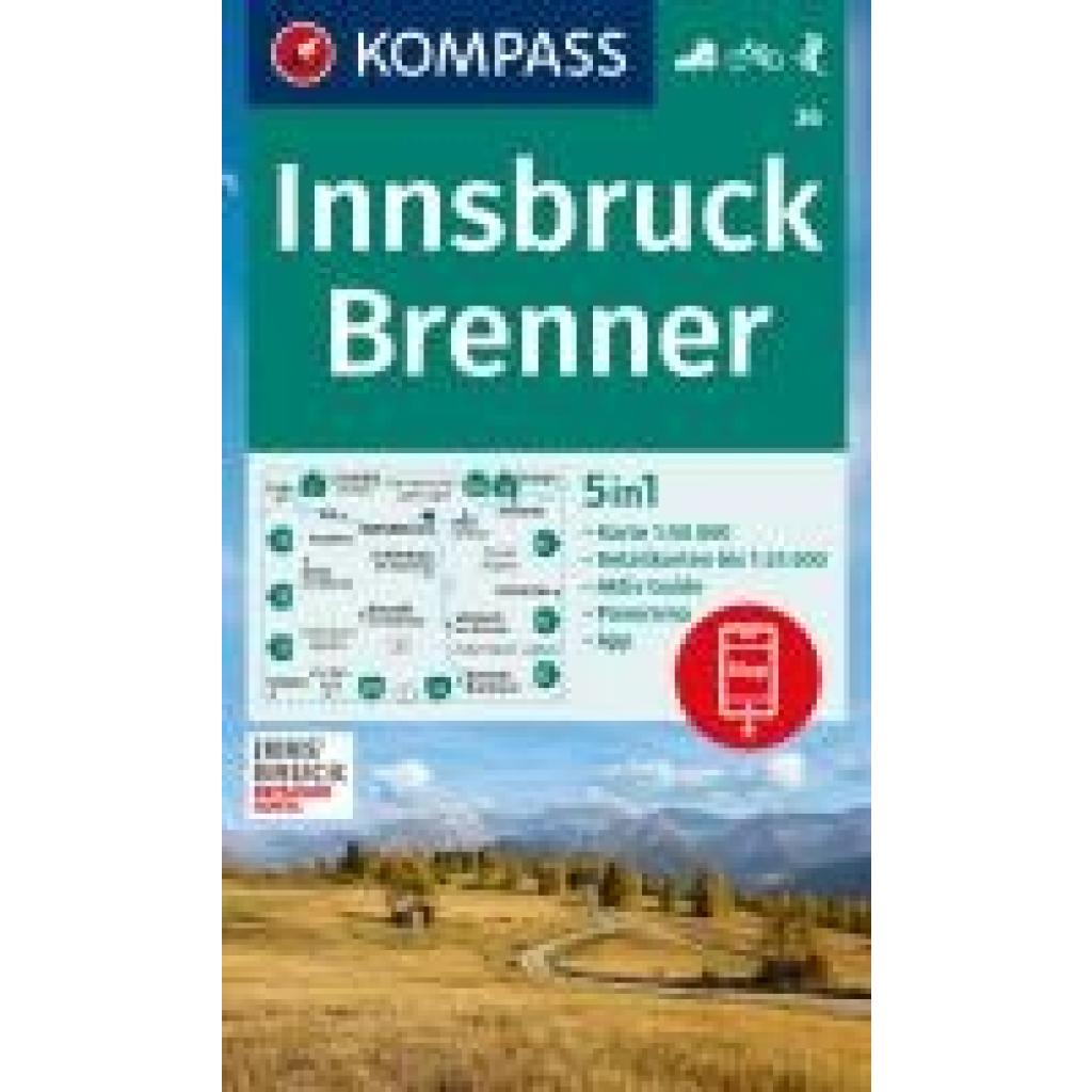 KOMPASS Wanderkarte 36 Innsbruck, Brenner 1:50.000