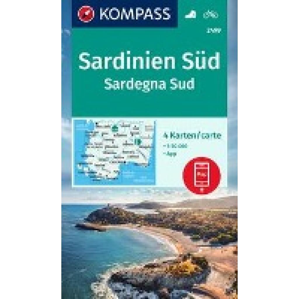 9783991217299 - KOMPASS Wanderkarten-Set 2499 Sardinien Süd   Sardegna Sud (4 Karten) 150000 Karte (im Sinne von Landkarte)