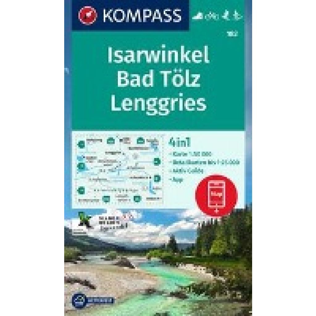 KOMPASS Wanderkarte 182 Isarwinkel, Bad Tölz, Lenggries 1:50.000