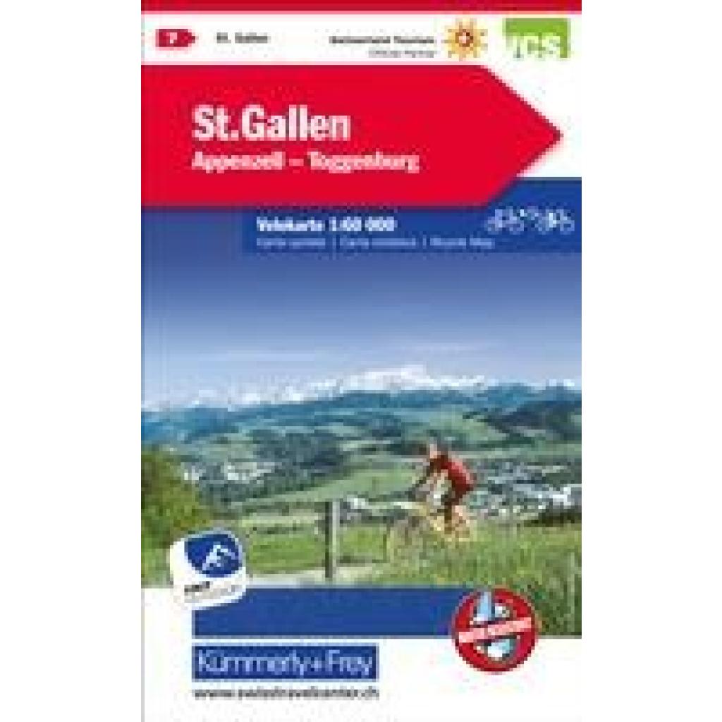 Radwanderkarte St. Gallen - Appenzell - Toggenburg mit Ortsindex (7)