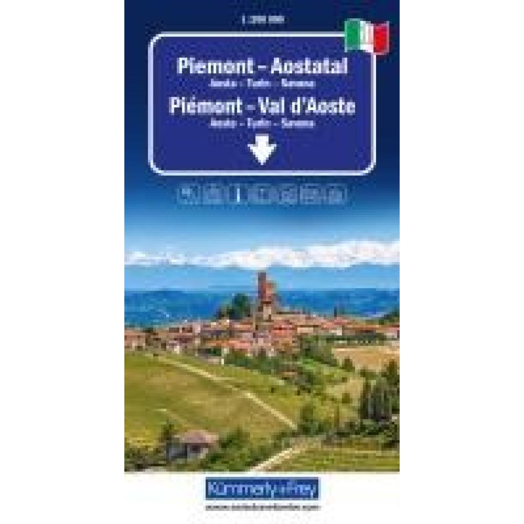 Piemont - Aostatal, Nr. 01, Regionalstrassenkarte 1:200'000
