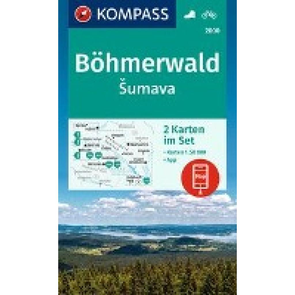 KOMPASS Wanderkarten-Set 2000 Böhmerwald, Sumava (2 Karten) 1:50.000