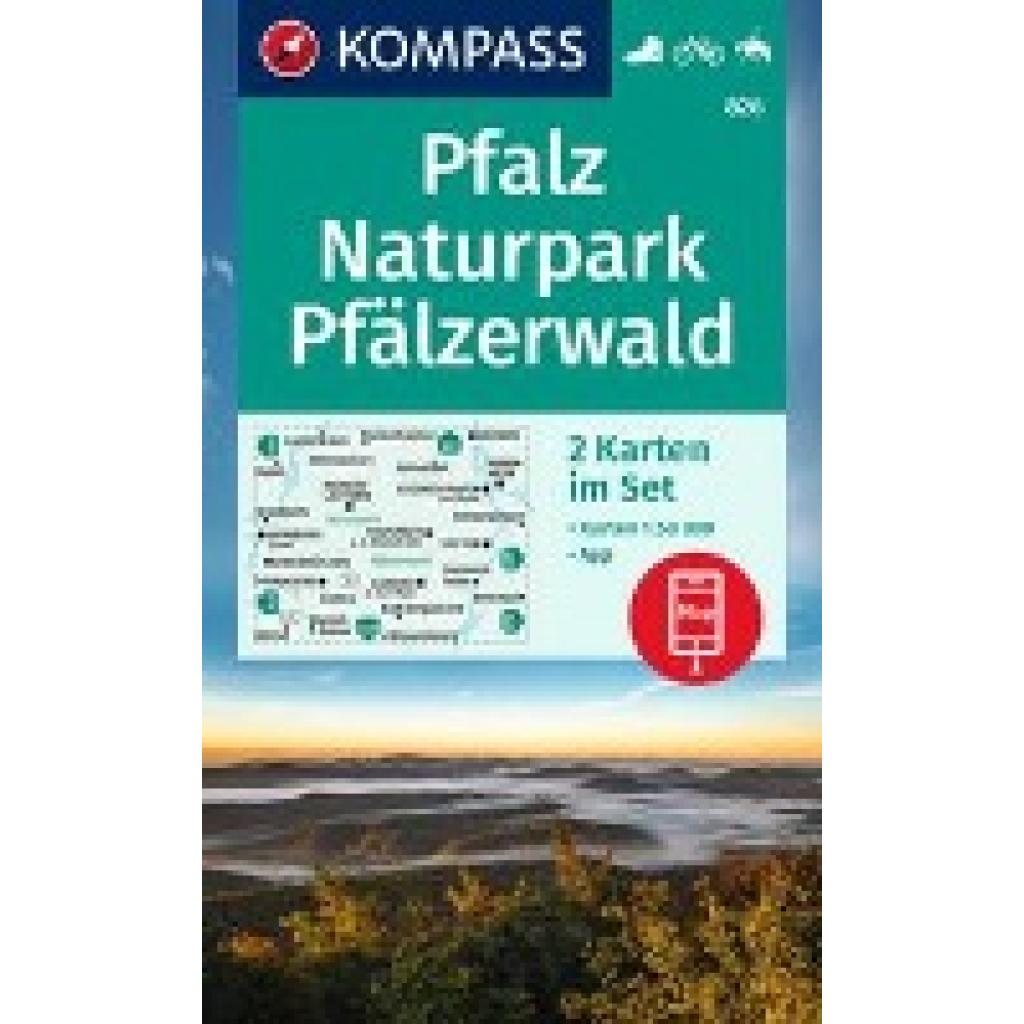 KOMPASS Wanderkarten-Set 826 Pfalz, Naturpark Pfälzerwald (2 Karten) 1:50.000