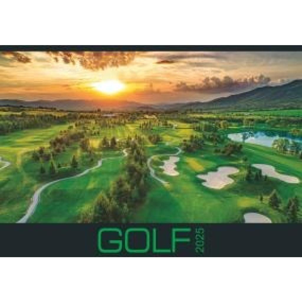 Golf 2025 - Bildkalender 48,5x34 cm im Querformat - internationaler Golfkalender - Sportkalender - Wandplaner - Wandkale