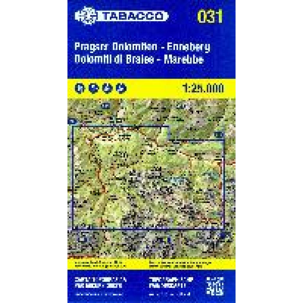 Tabacco Wandern Pragser Dolomiten 1:25000