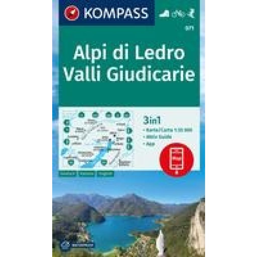 KOMPASS Wanderkarte 071 Alpi di Ledro, Valli Giudicarie 1:35.000