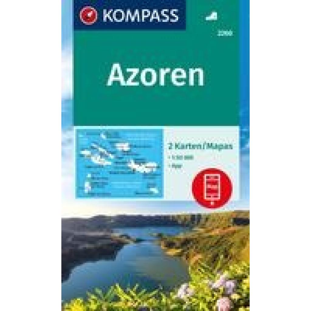 KOMPASS Wanderkarten-Set 2260 Azoren (2 Karten) 1:50.000