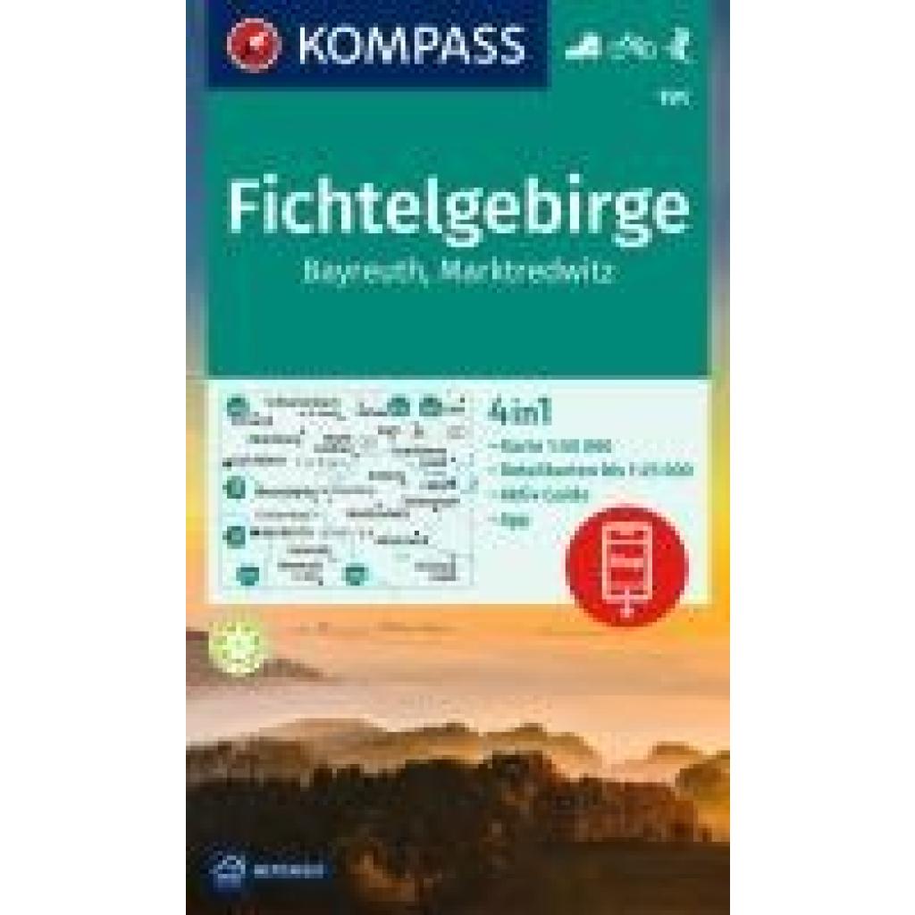 KOMPASS Wanderkarte 191 Fichtelgebirge, Bayreuth, Marktredwitz 1:50.000