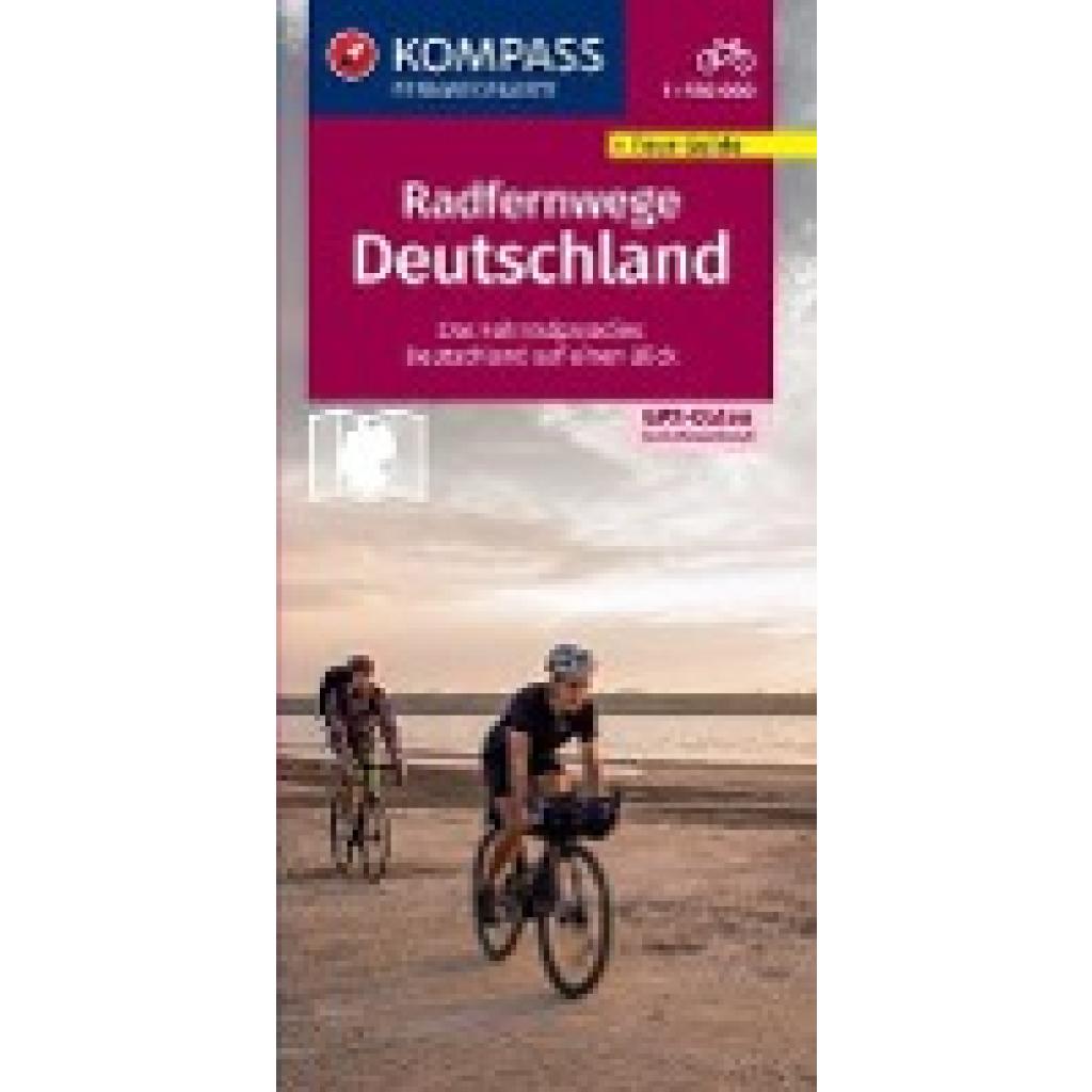 KOMPASS Radfernwegekarte Radfernwege Deutschland 1:550.000