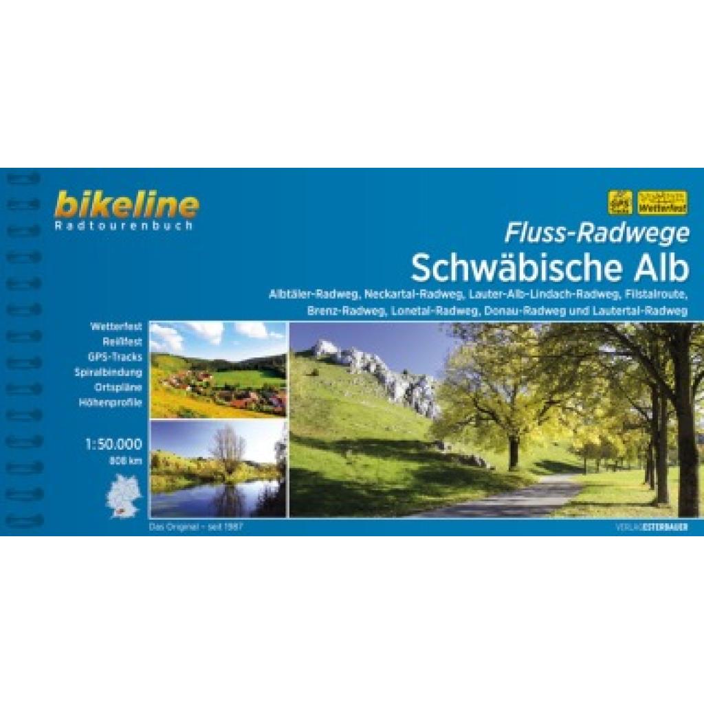 9783850008297 - Bikeline Radtourenbücher   Bikeline Radtourenbuch Fluss-Radwege Schwäbische Alb Kartoniert (TB)