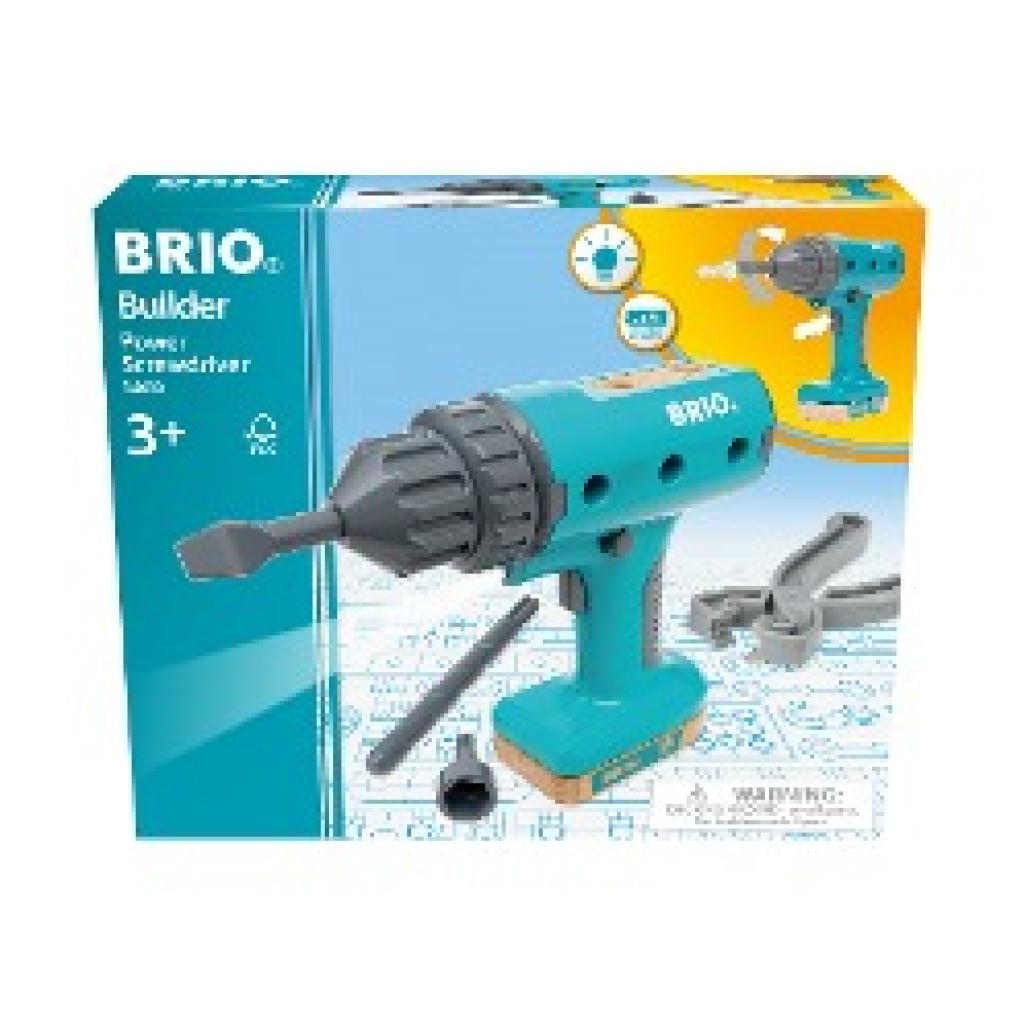 BRIO Builder - 34600 BRIO Builder Akkuschrauber | Entwicklungsförderndes Rollenspiel- & Konstruktionsspielzeug für Kinde