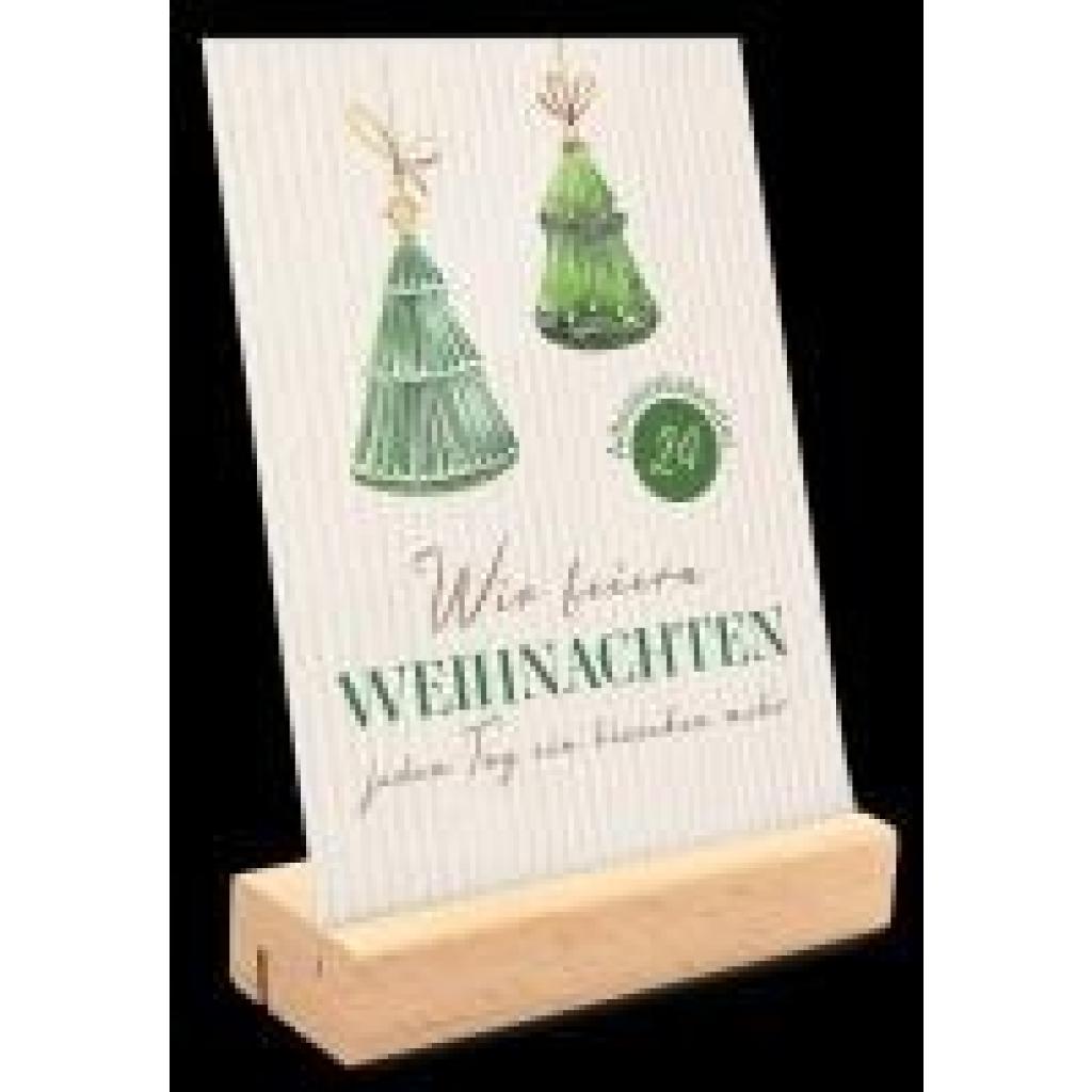 Wir feiern Weihnachten - Adventskalender mit Holzaufsteller