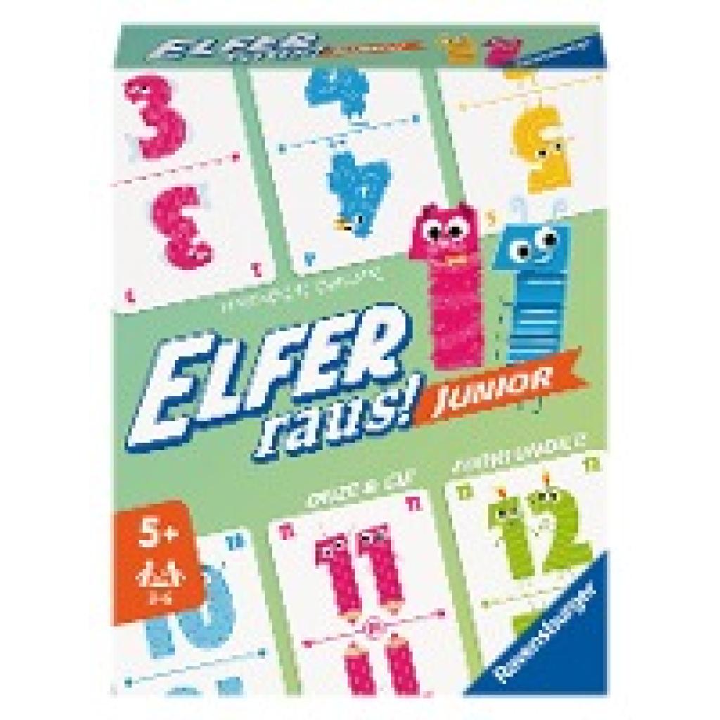 © Hausser: Ravensburger - 20947 Elfer Raus! Junior - Kartenspiel 2 - 6 Spieler, Spiel ab 5 Jahren für Kinder und Erwachs