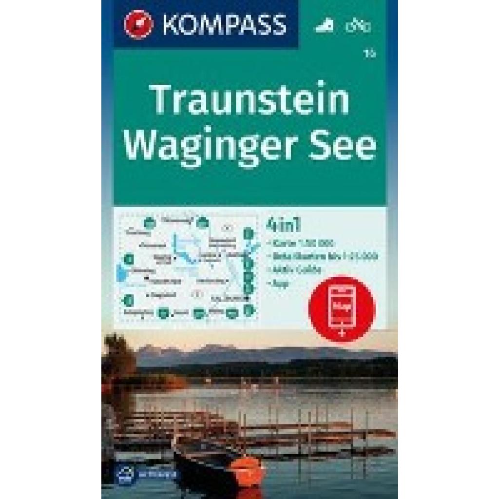 KOMPASS Wanderkarte 16 Traunstein, Waginger See 1:50.000