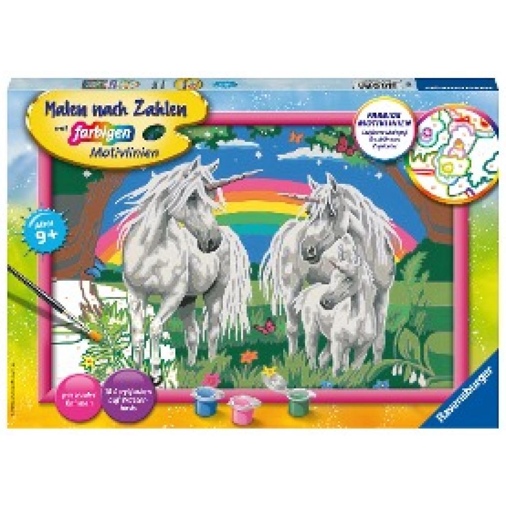 4005556289080 - Malen nach Zahlen RAVENSBURGER Fabelhafte Einhornwelt Malvorlagen bunt Kinder Basteln Malen Kosmetik Schmuck Made in Europe FSC - schützt Wald weltweit