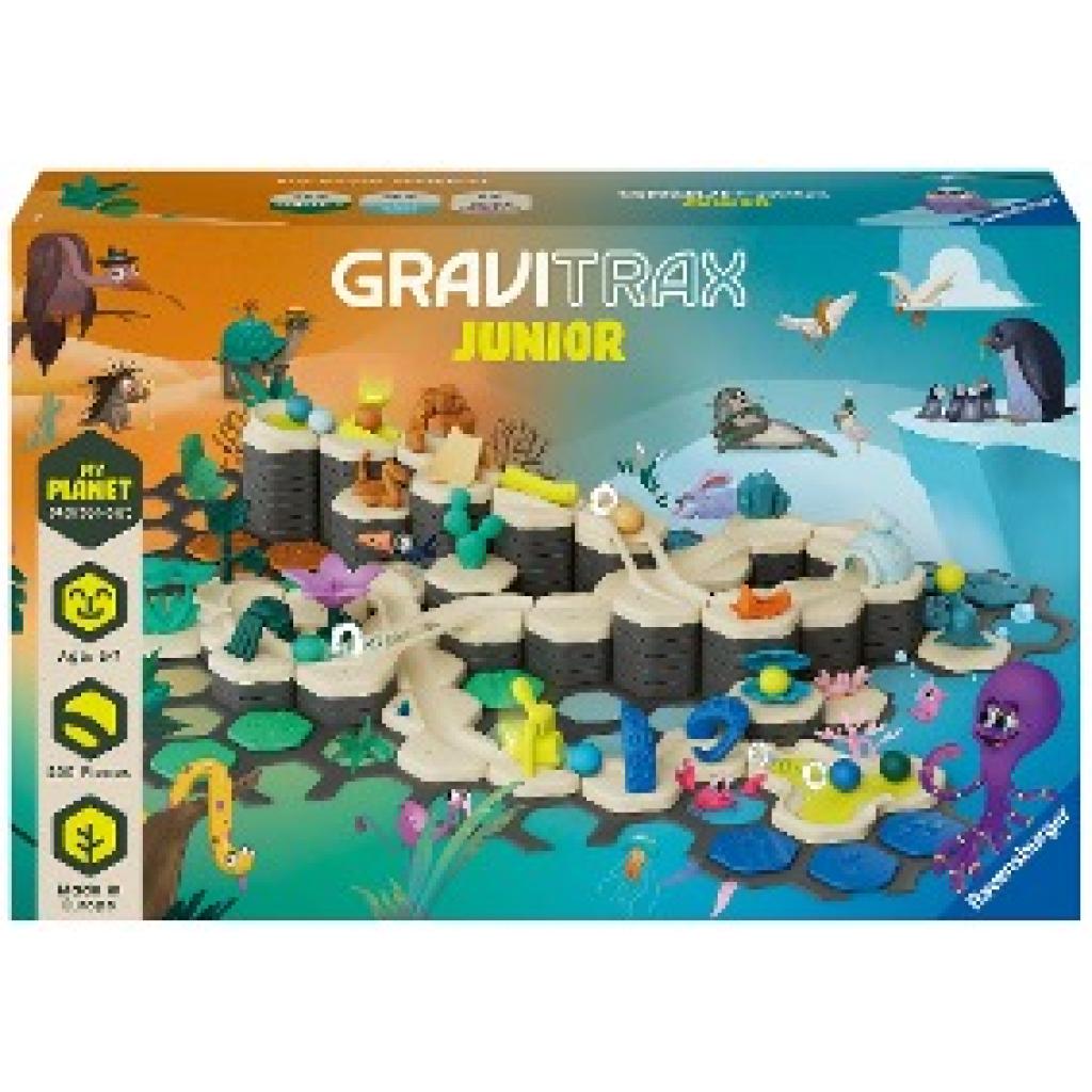 Ravensburger GraviTrax Junior Starter-Set XXL - Erweiterbare Kugelbahn für Kinder, Murmelbahn aus umweltfreundlichen Mat