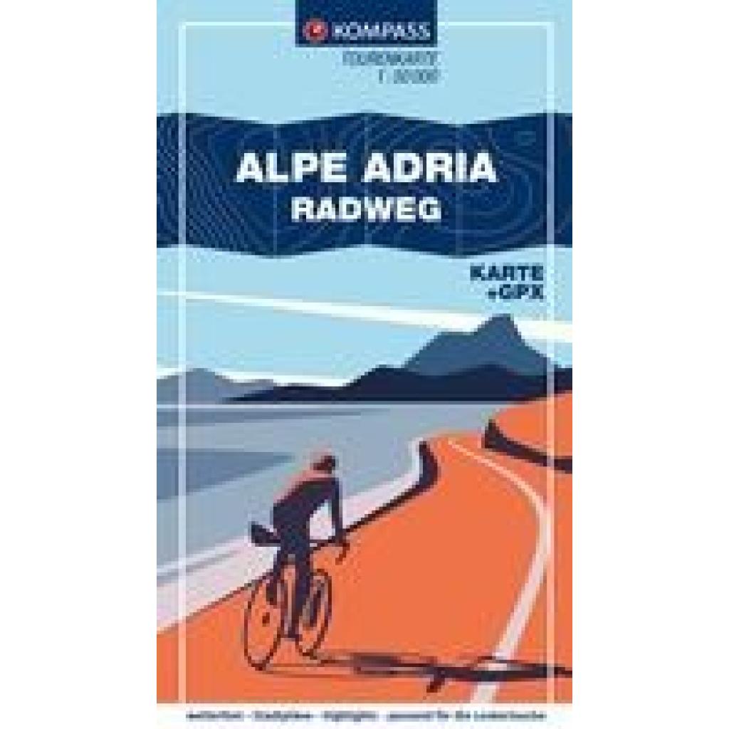 KOMPASS Fahrrad-Tourenkarte Alpe Adria Radweg 1:50.000