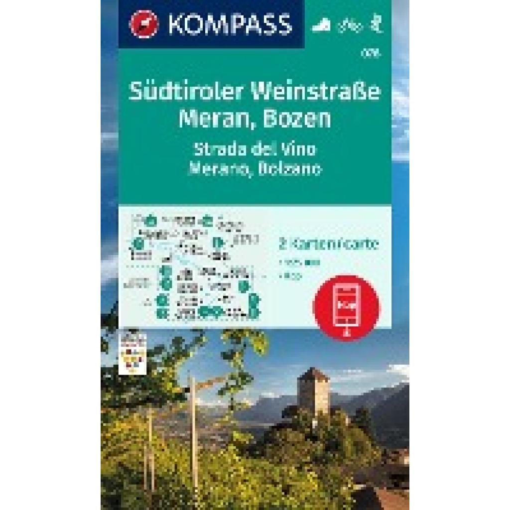 KOMPASS Wanderkarten-Set 078 Südtiroler Weinstraße, Meran, Bozen / Strada del Vino, Merano, Bolzano (2 Karten) 1:25.000