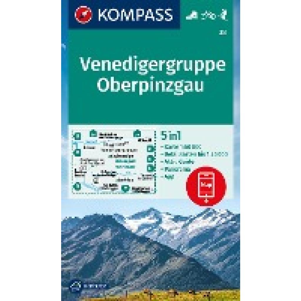 KOMPASS Wanderkarte 38 Venedigergruppe, Oberpinzgau 1:50.000