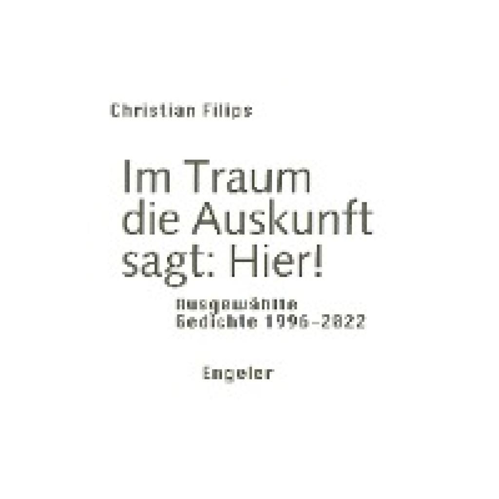 9783907369111 - Im Traum die Auskunft sagt Hier! - Christian Filips Kartoniert (TB)