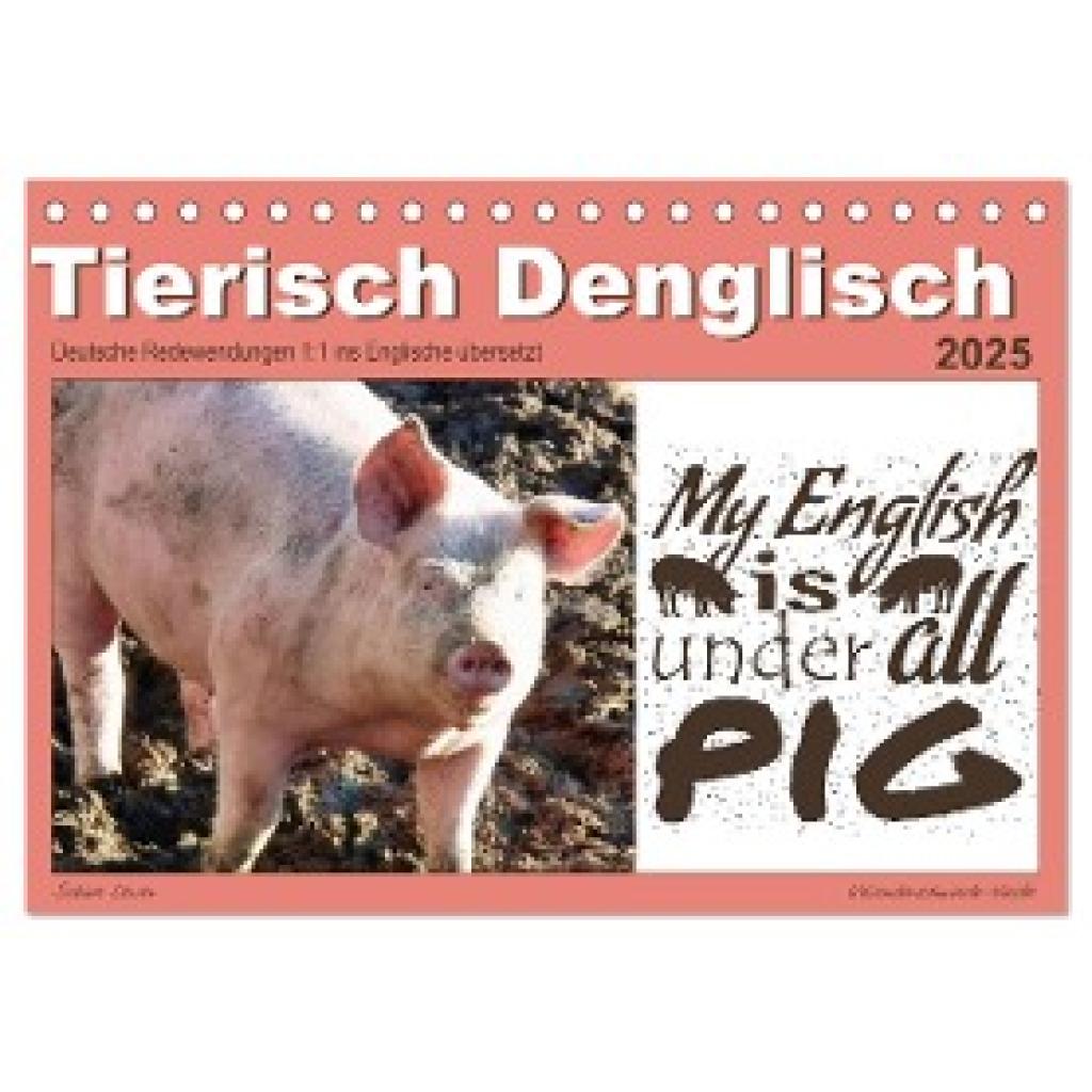 Löwer, Sabine: Tierisch Denglisch (Tischkalender 2025 DIN A5 quer), CALVENDO Monatskalender