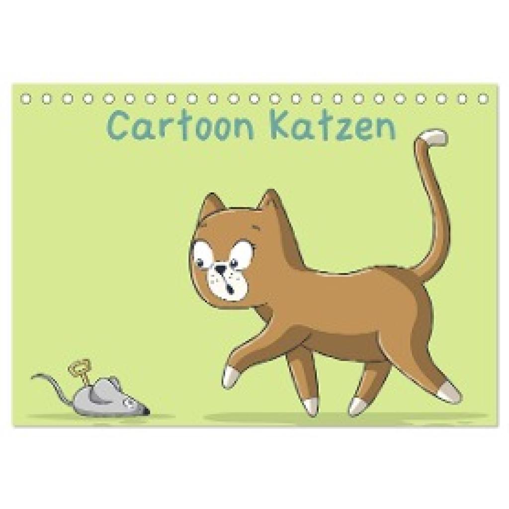 Wolf, Gabi: Cartoon Katzen (Tischkalender 2025 DIN A5 quer), CALVENDO Monatskalender