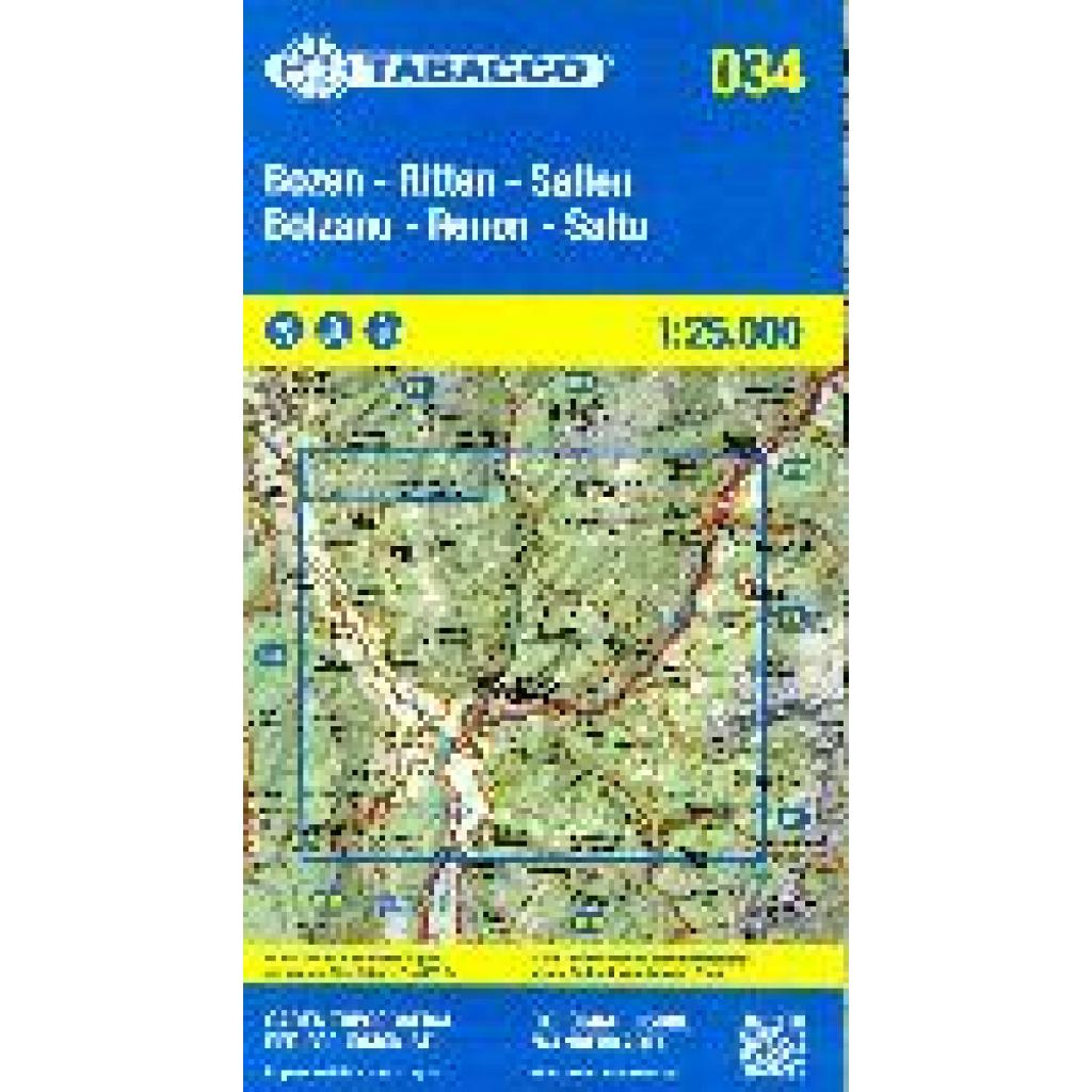 9788883151828 - Tabacco topographische Wanderkarte Bozen Ritten Salten Bolzano Renon Salto Karte (im Sinne von Landkarte)