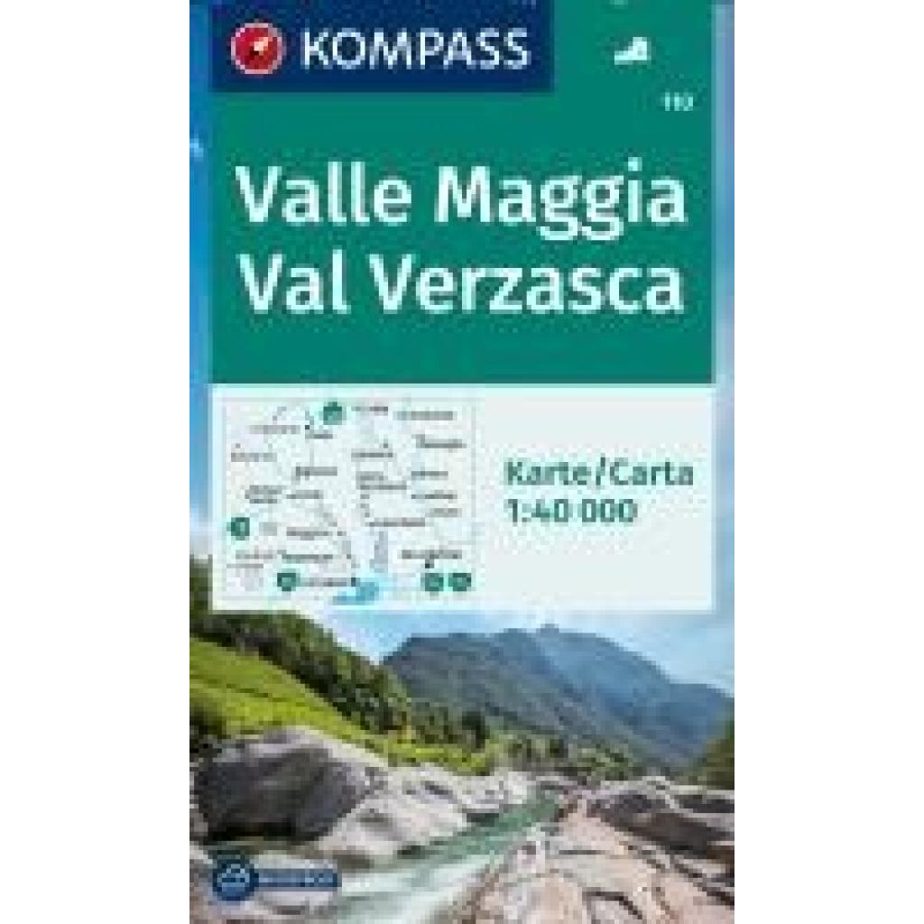 KOMPASS Wanderkarte 110 Valle Maggia, Val Verzasca 1:40.000