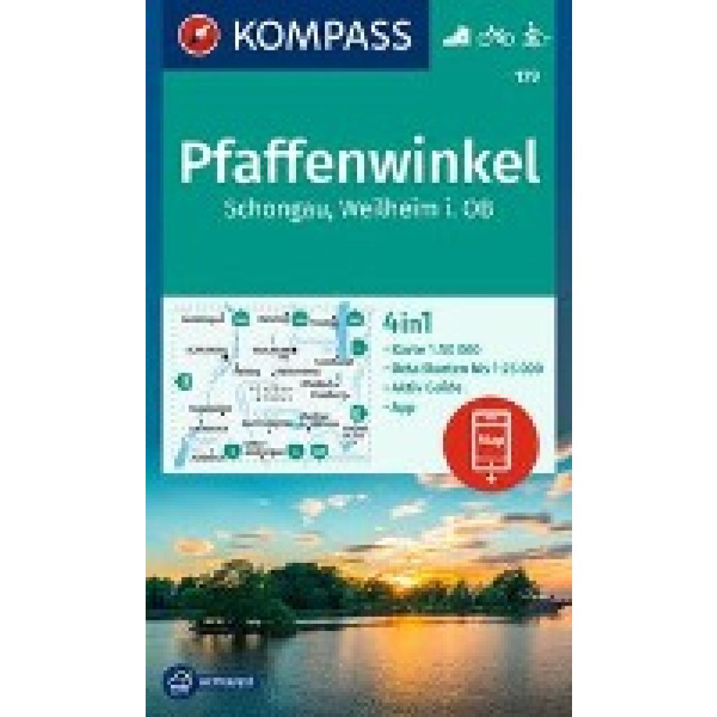 KOMPASS Wanderkarte 179 Pfaffenwinkel, Schongau, Weilheim i. OB 1:50.000