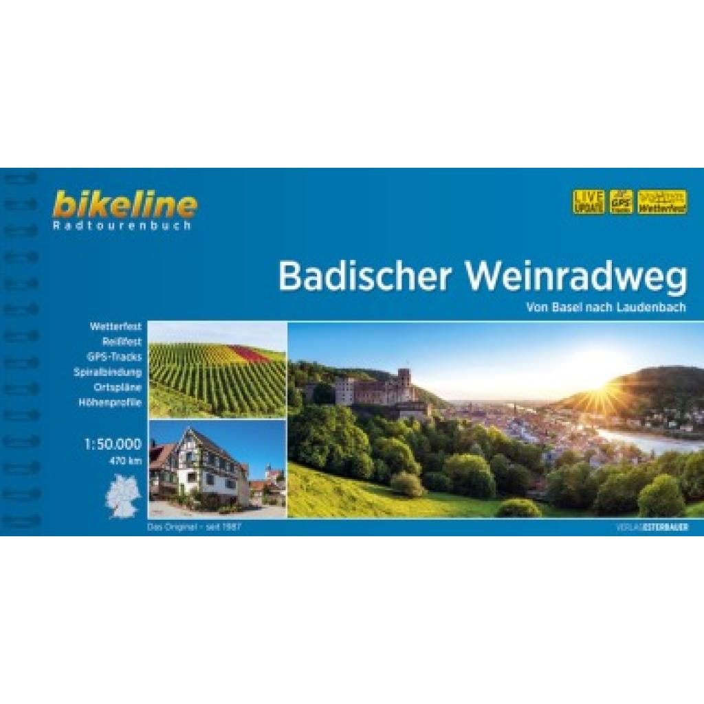 9783850007511 - Bikeline Radtourenbücher   Badischer Weinradweg Kartoniert (TB)