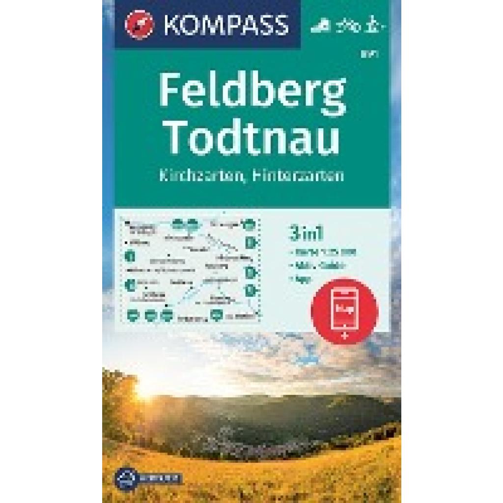 KOMPASS Wanderkarte 891 Feldberg, Todtnau, Kirchzarten, Hinterzarten 1:25.000