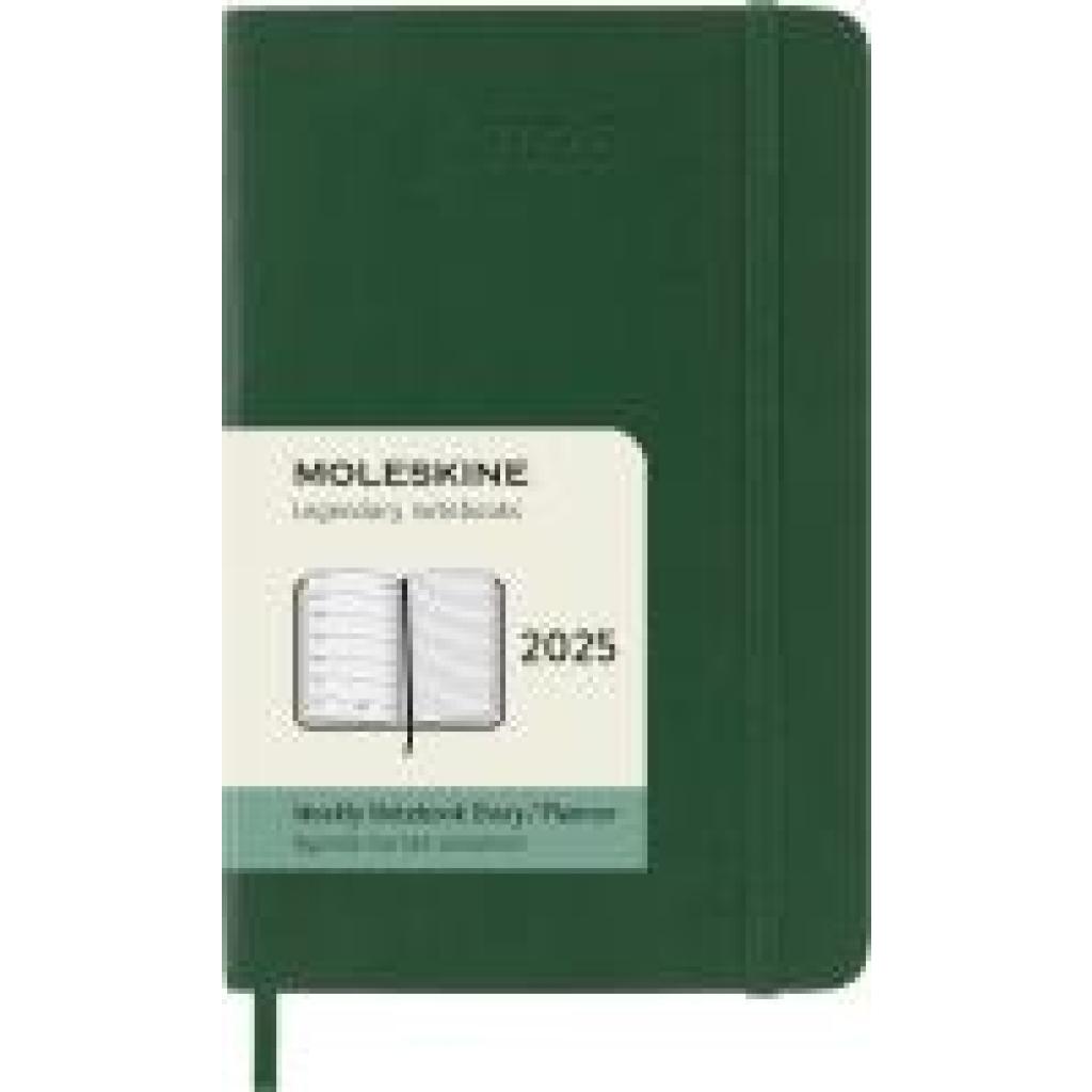 8056999270742 - Moleskine 12 Monate Wochen Notizkalender 2025 Pocket A6 1 Wo = 1 Seite rechts linierte Seite Weicher Einband Myrtengrün 8056999270742 - Moleskine 12 Monate Wochen Notizkalender 2025 Pocket A6 1 Wo = 1 Seite rechts linierte Seite Weicher Einband Myrtengrün