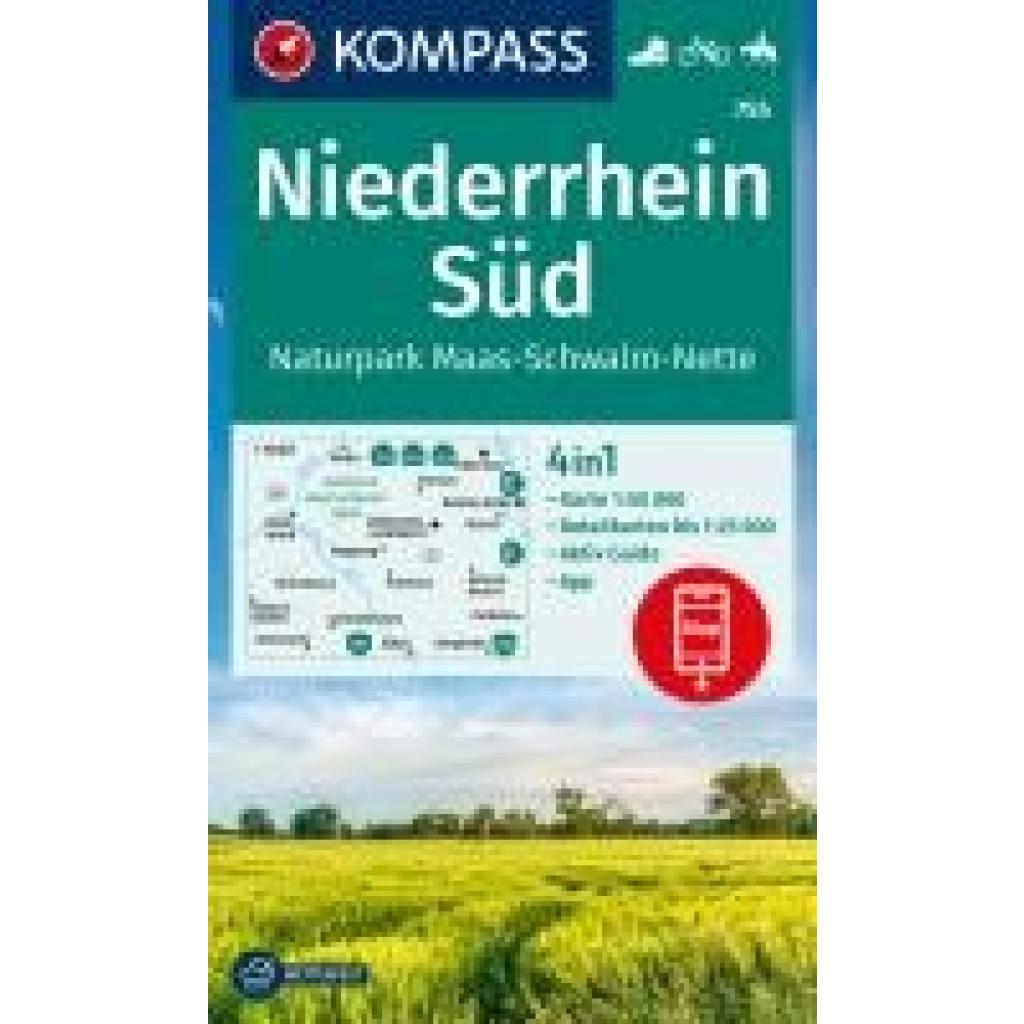 KOMPASS Wanderkarte 755 Niederrhein Süd, Naturpark Maas-Schwalm-Nette 1:50.000